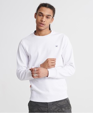 Superdry Collective Loopback Crew Férfi Pulóver Fehér | VETWQ8569